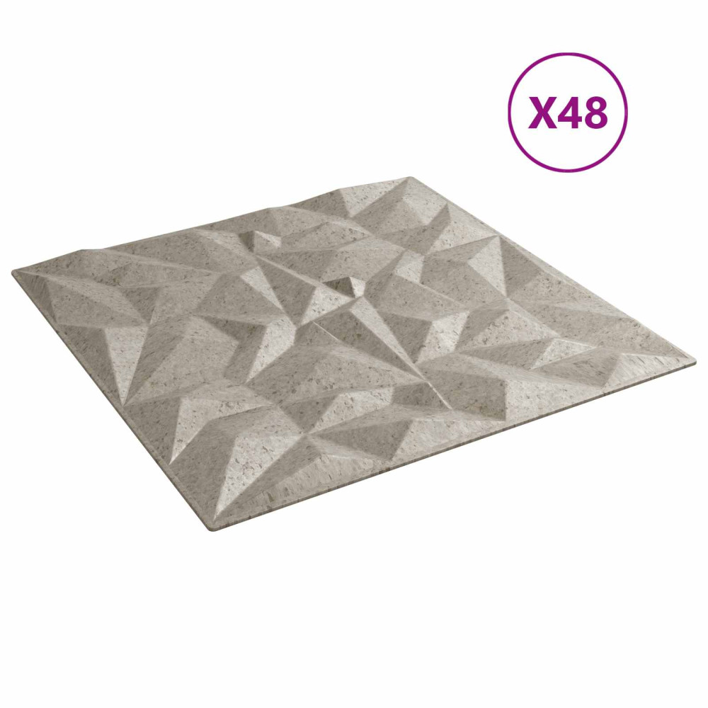 Produktbild för Väggpaneler 48 pcs Amethyst Betong 50 x 50 cm XPS Skum