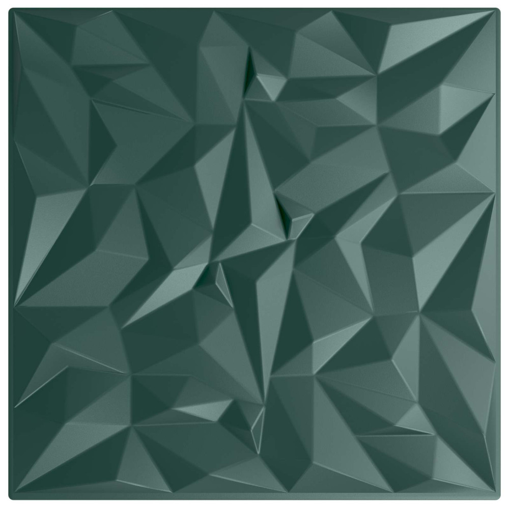 Produktbild för Väggpaneler 12 pcs Amethyst Grön 50 x 50 cm XPS Skum