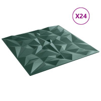 Produktbild för Väggpaneler 24 pcs Amethyst Grön 50 x 50 cm XPS Skum