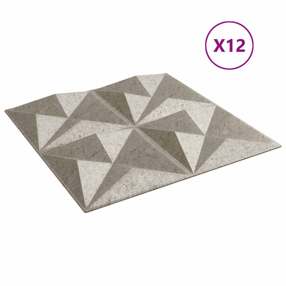Produktbild för Väggpaneler 12 pcs Origami Betong 50 x 50 cm XPS Skum