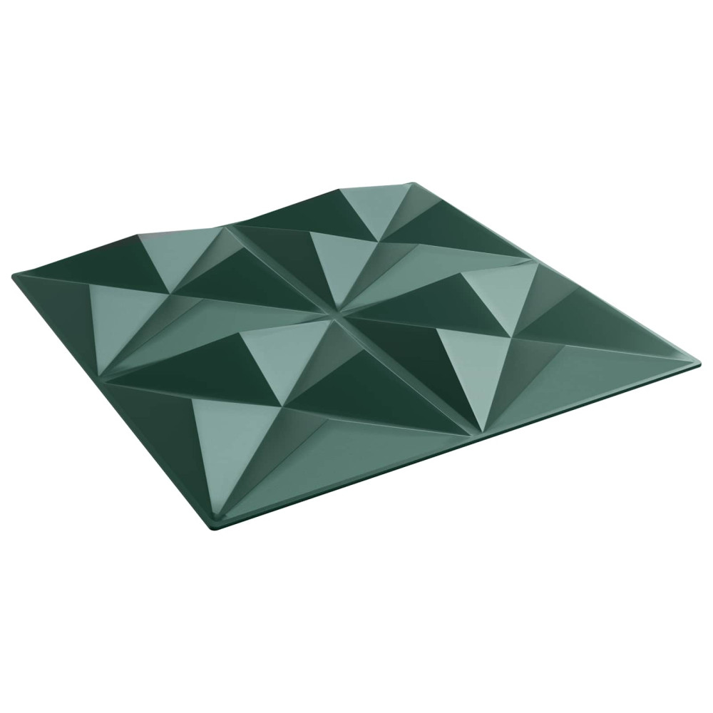 Produktbild för Väggpaneler 12 pcs Origami Grön 50 x 50 cm XPS Skum