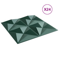 Produktbild för Väggpaneler 24 pcs Origami Grön 50 x 50 cm XPS Skum