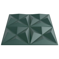 Produktbild för Väggpaneler 48 pcs Origami Grön 50 x 50 cm XPS Skum