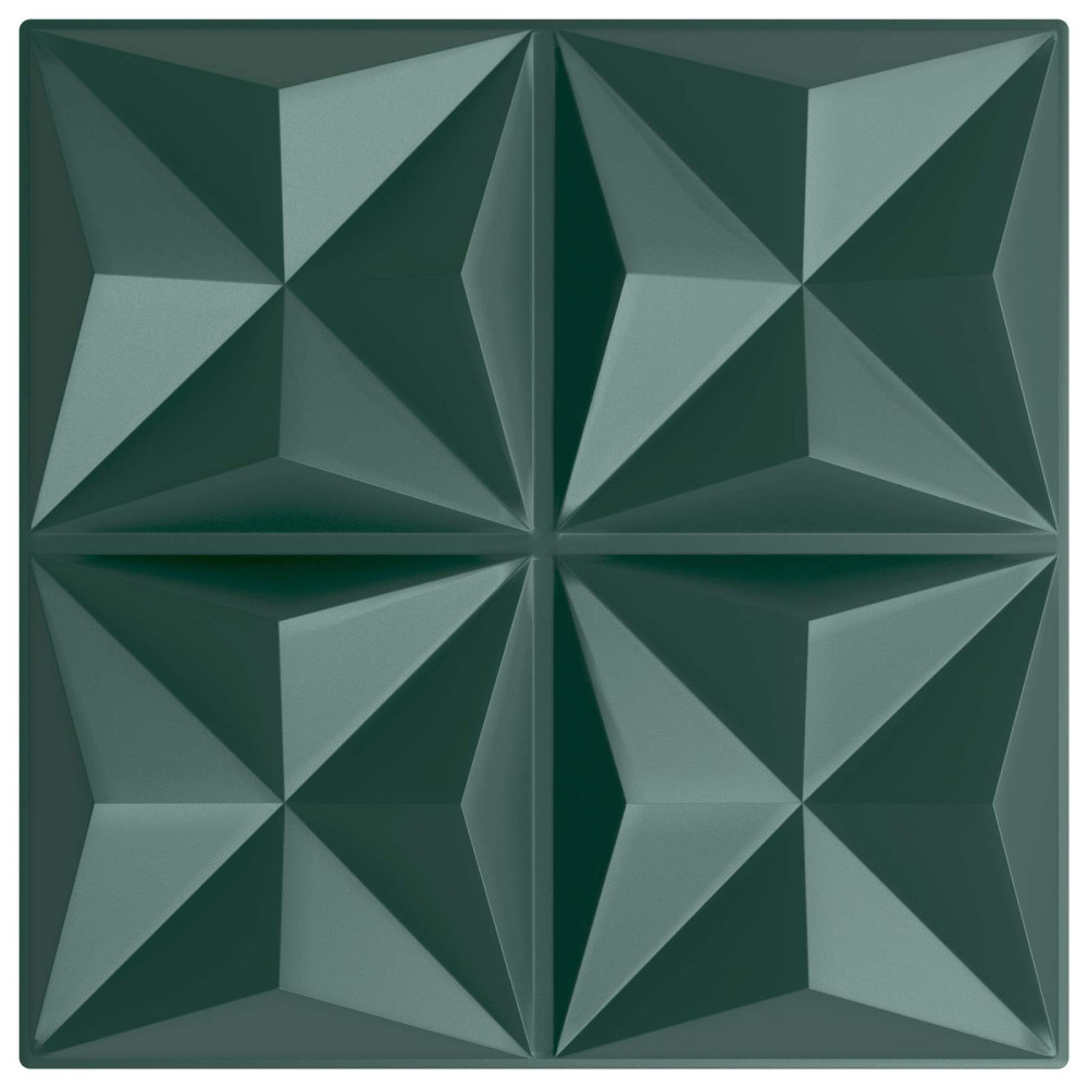 Produktbild för Väggpaneler 48 pcs Origami Grön 50 x 50 cm XPS Skum