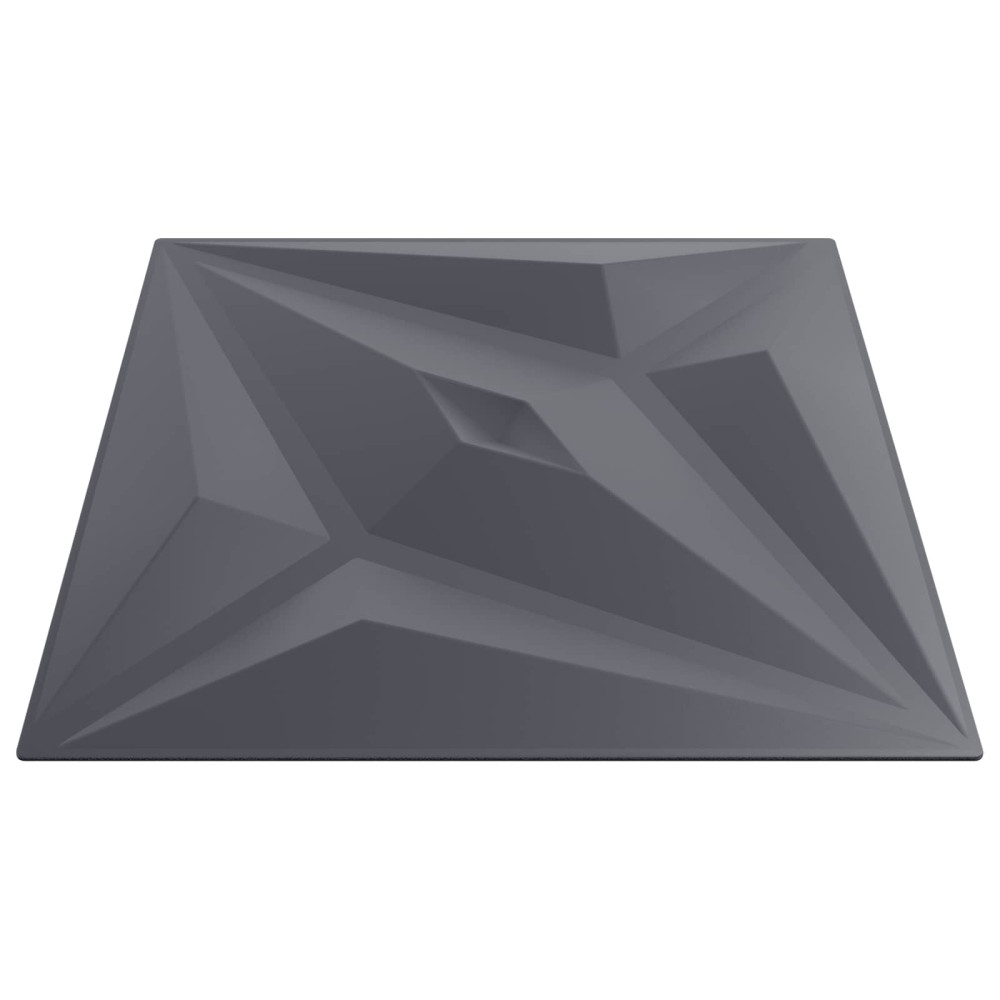 Produktbild för Väggpaneler Stjärna 12 pcs Star Grå 50 x 50 cm XPS Skum