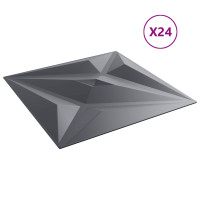 Produktbild för Väggpaneler Stjärna 24 pcs Star Grå 50 x 50 cm XPS Skum