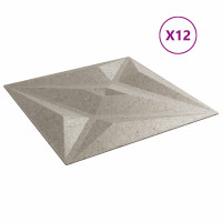 Produktbild för Väggpaneler Stjärna 12 pcs Star Betong 50 x 50 cm XPS Skum