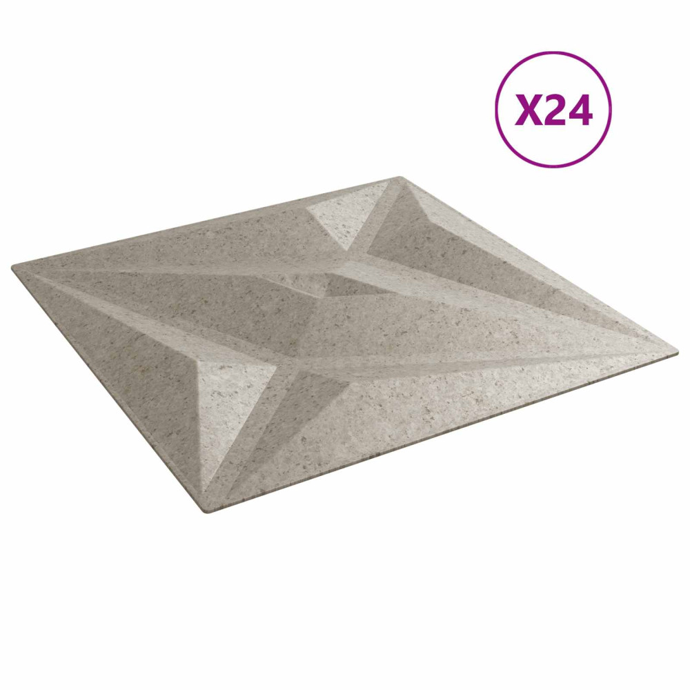 Produktbild för Väggpaneler Stjärna 24 pcs Star Betong 50 x 50 cm XPS Skum