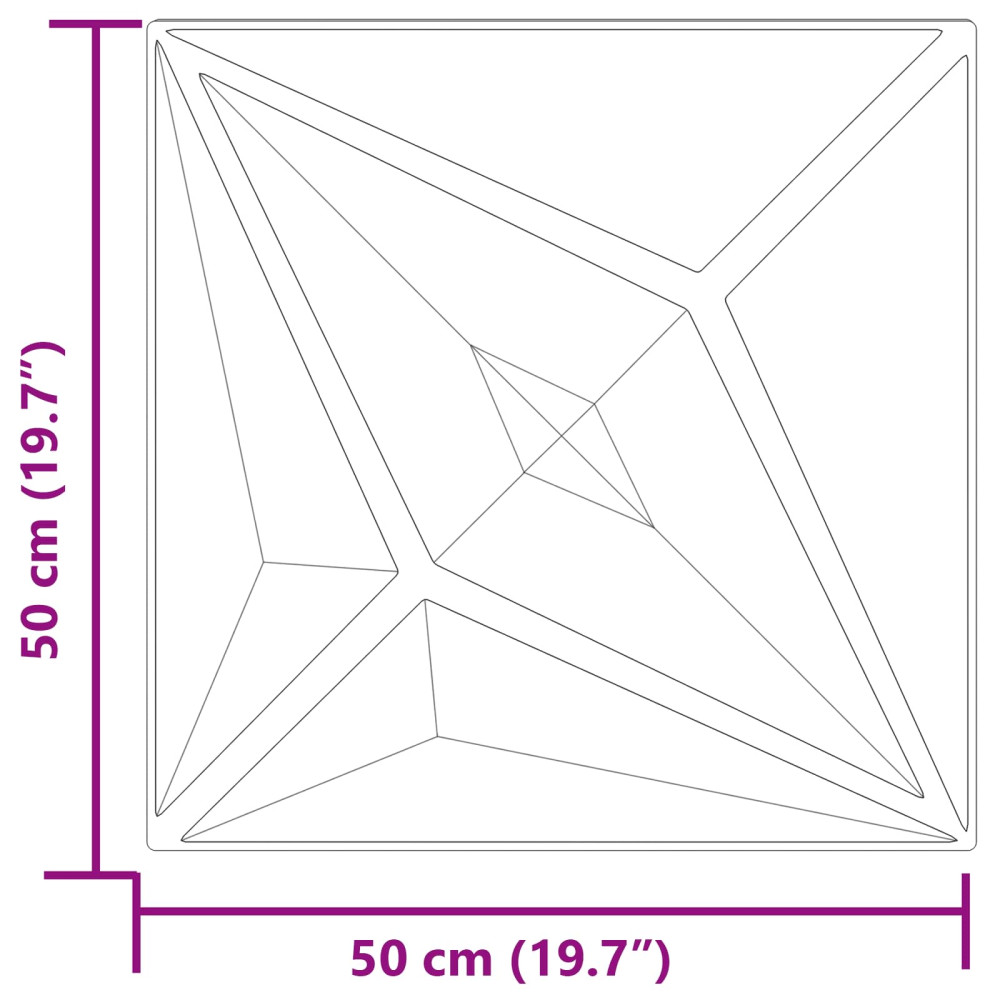 Produktbild för Väggpaneler Stjärna 48 pcs Star Betong 50 x 50 cm XPS Skum