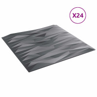 Produktbild för Väggpaneler 24 pcs Sten grå 50 x 50 cm XPS Skum
