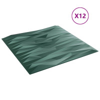 Produktbild för Väggpaneler 12 pcs Stone Grön 50 x 50 cm XPS Skum