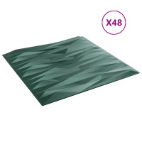 Produktbild för Väggpaneler 48 pcs Stone Grön 50 x 50 cm XPS Skum