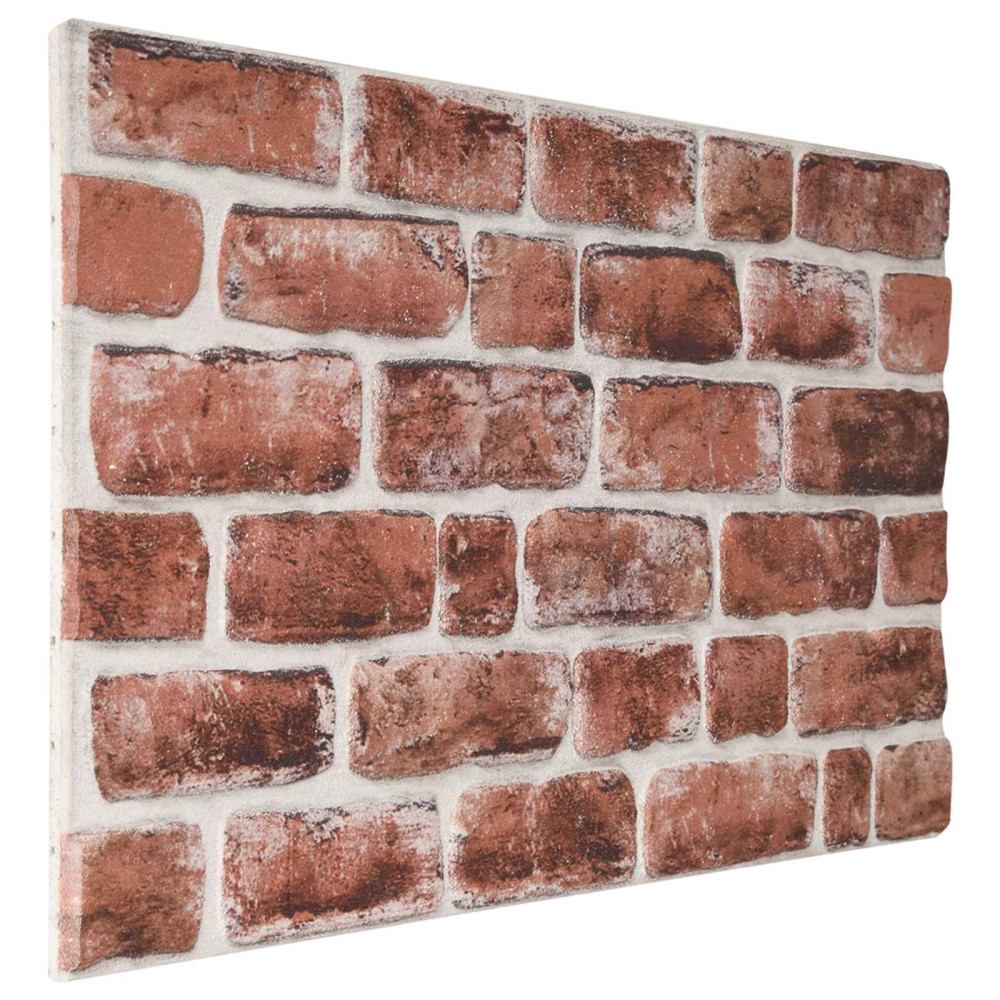 Produktbild för Väggpaneler 10 pcs Mörkbrun och Vit 100 x 50 cm EPS Skum