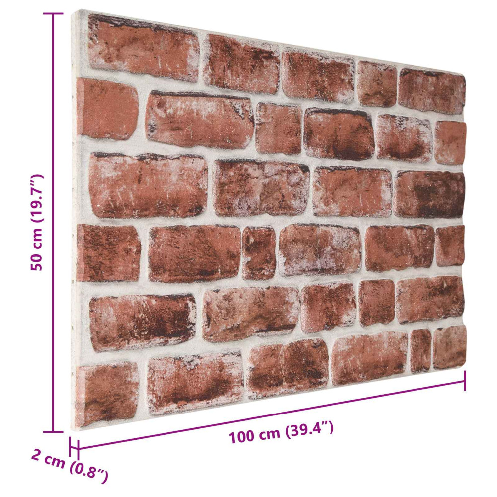 Produktbild för Väggpaneler 10 pcs Mörkbrun och Vit 100 x 50 cm EPS Skum