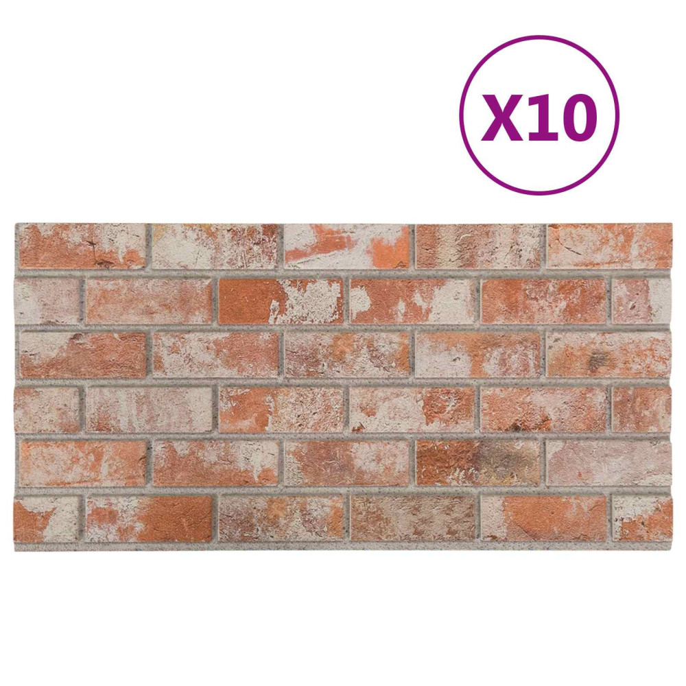 Produktbild för Väggpaneler 10 pcs Orange 100 x 50 cm EPS Skum