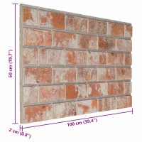 Produktbild för Väggpaneler 10 pcs Orange 100 x 50 cm EPS Skum
