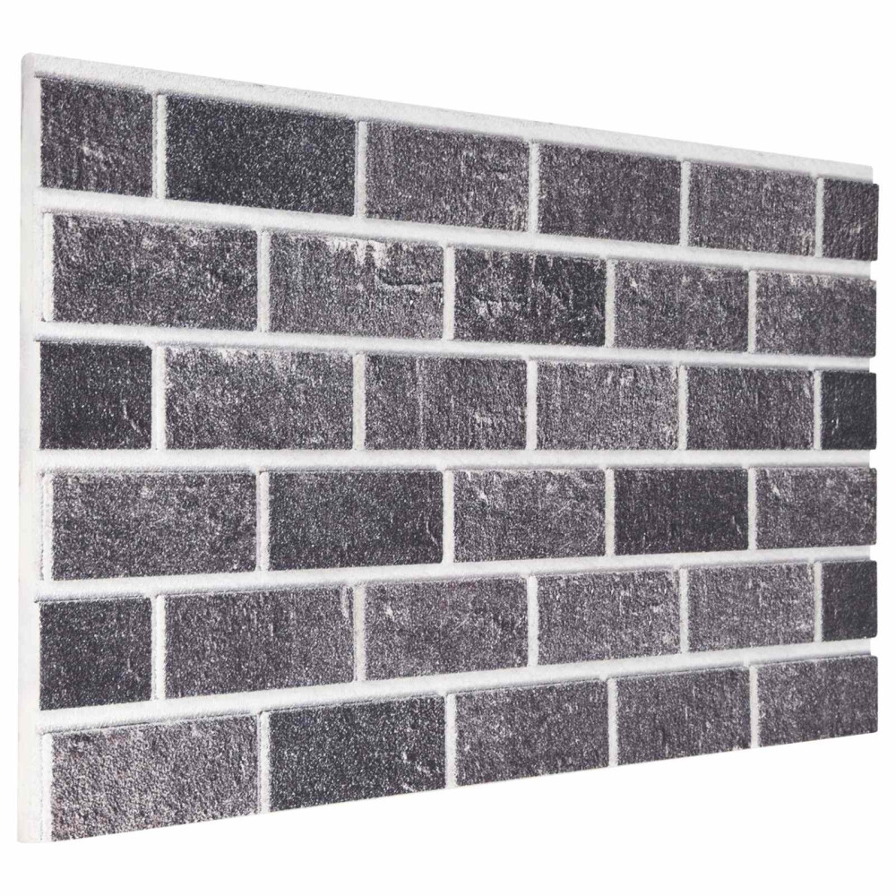Produktbild för Väggpaneler 10 pcs Svart och Grå 100 x 50 cm EPS Skum