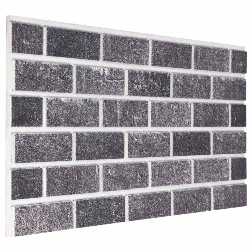 vidaXL Väggpaneler 10 pcs Svart och Grå 100 x 50 cm EPS Skum