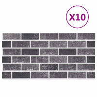 Produktbild för Väggpaneler 10 pcs Svart och Grå 100 x 50 cm EPS Skum