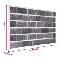 Produktbild för Väggpaneler 10 pcs Svart och Grå 100 x 50 cm EPS Skum