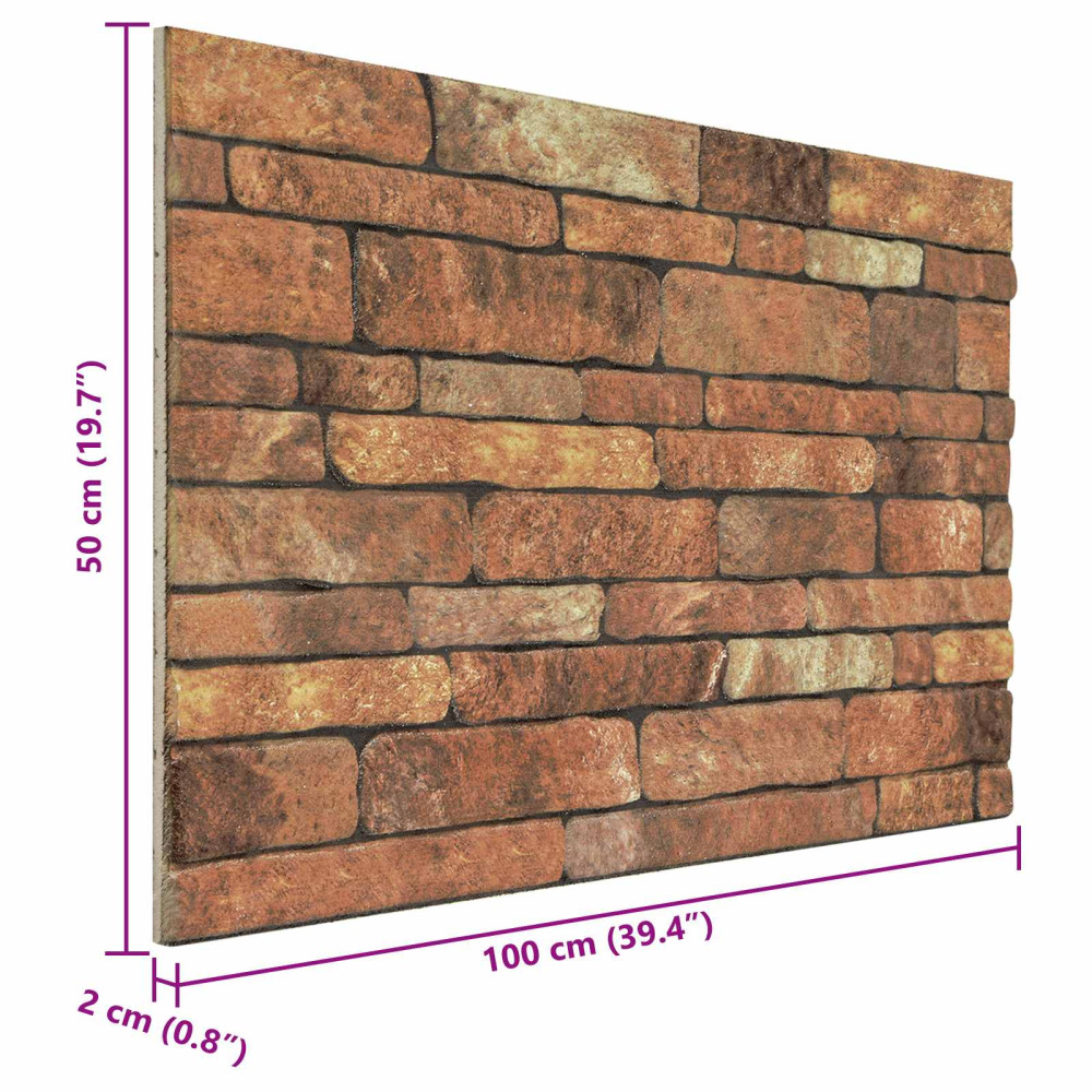 Produktbild för Väggpaneler 10 pcs Brun och vit 100 x 50 cm EPS Skum