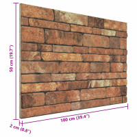 Produktbild för Väggpaneler 10 pcs Brun och vit 100 x 50 cm EPS Skum