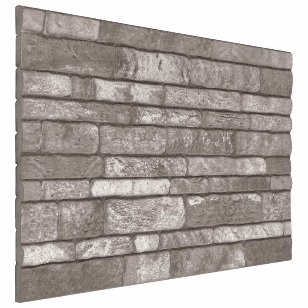 Produktbild för Väggpaneler 10 pcs Mörkgrå 100 x 50 cm EPS Skum