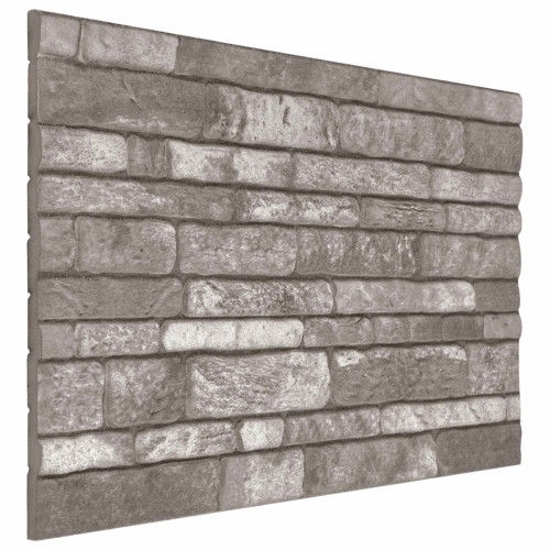 vidaXL Väggpaneler 10 pcs Mörkgrå 100 x 50 cm EPS Skum