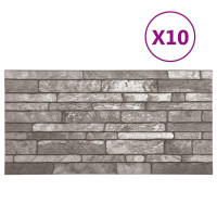 Produktbild för Väggpaneler 10 pcs Mörkgrå 100 x 50 cm EPS Skum