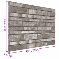 Produktbild för Väggpaneler 10 pcs Mörkgrå 100 x 50 cm EPS Skum