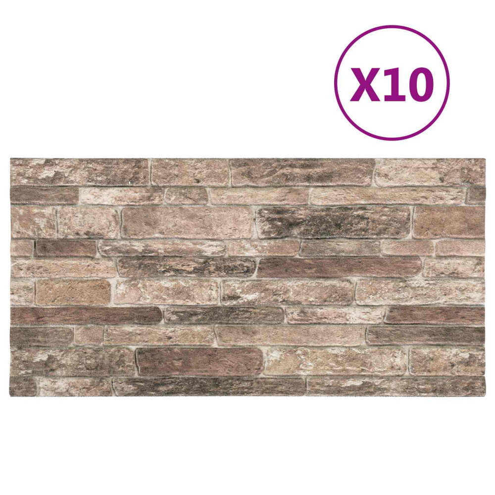 Produktbild för Väggpaneler 10 pcs Flerfärgsdesign 100 x 50 cm EPS Skum