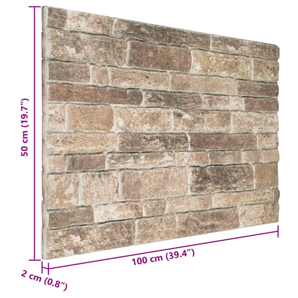 Produktbild för Väggpaneler 10 pcs Flerfärgsdesign 100 x 50 cm EPS Skum