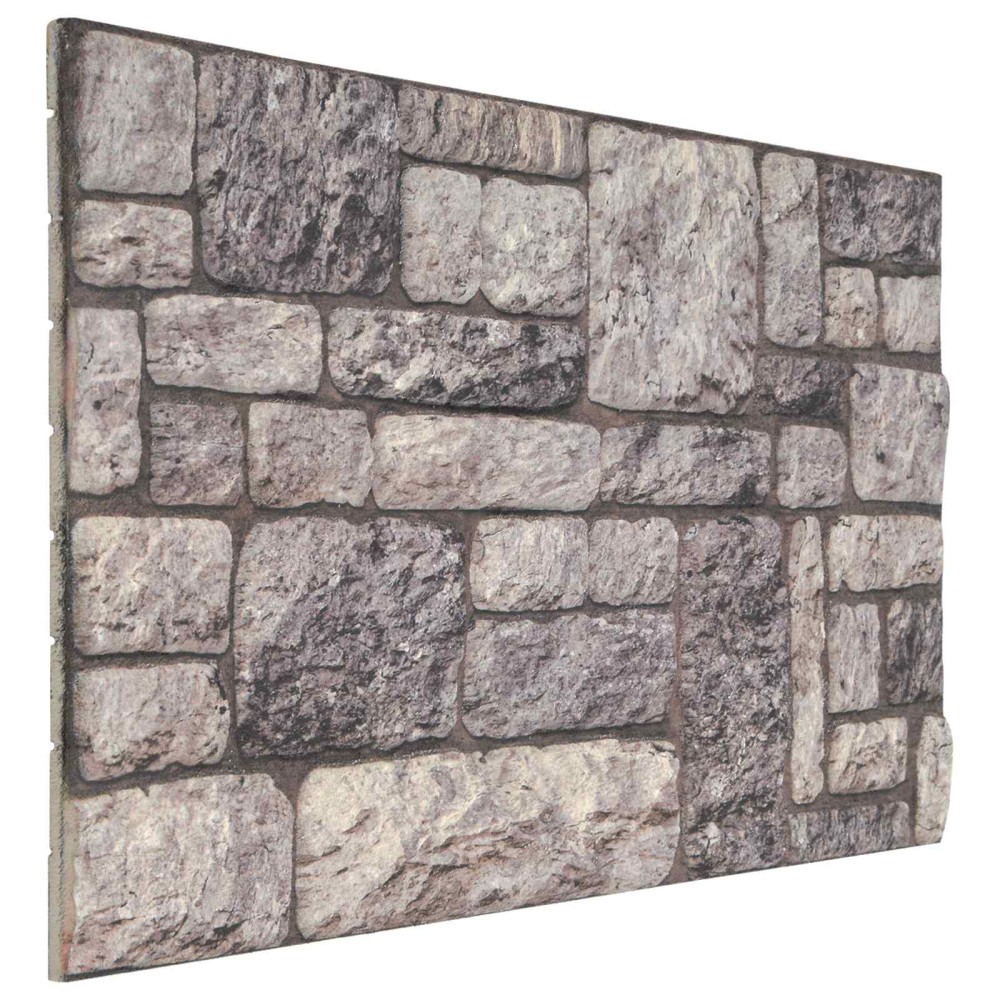 Produktbild för Väggpaneler 10 pcs Grå och Vit 100 x 50 cm EPS Skum
