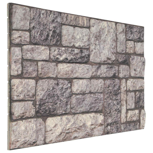 vidaXL Väggpaneler 10 pcs Grå och Vit 100 x 50 cm EPS Skum