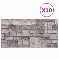Produktbild för Väggpaneler 10 pcs Grå och Vit 100 x 50 cm EPS Skum