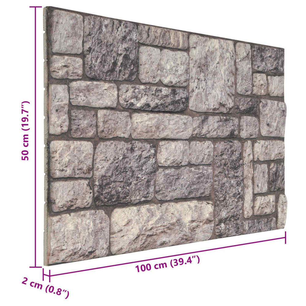 Produktbild för Väggpaneler 10 pcs Grå och Vit 100 x 50 cm EPS Skum