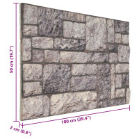 Produktbild för Väggpaneler 10 pcs Grå och Vit 100 x 50 cm EPS Skum