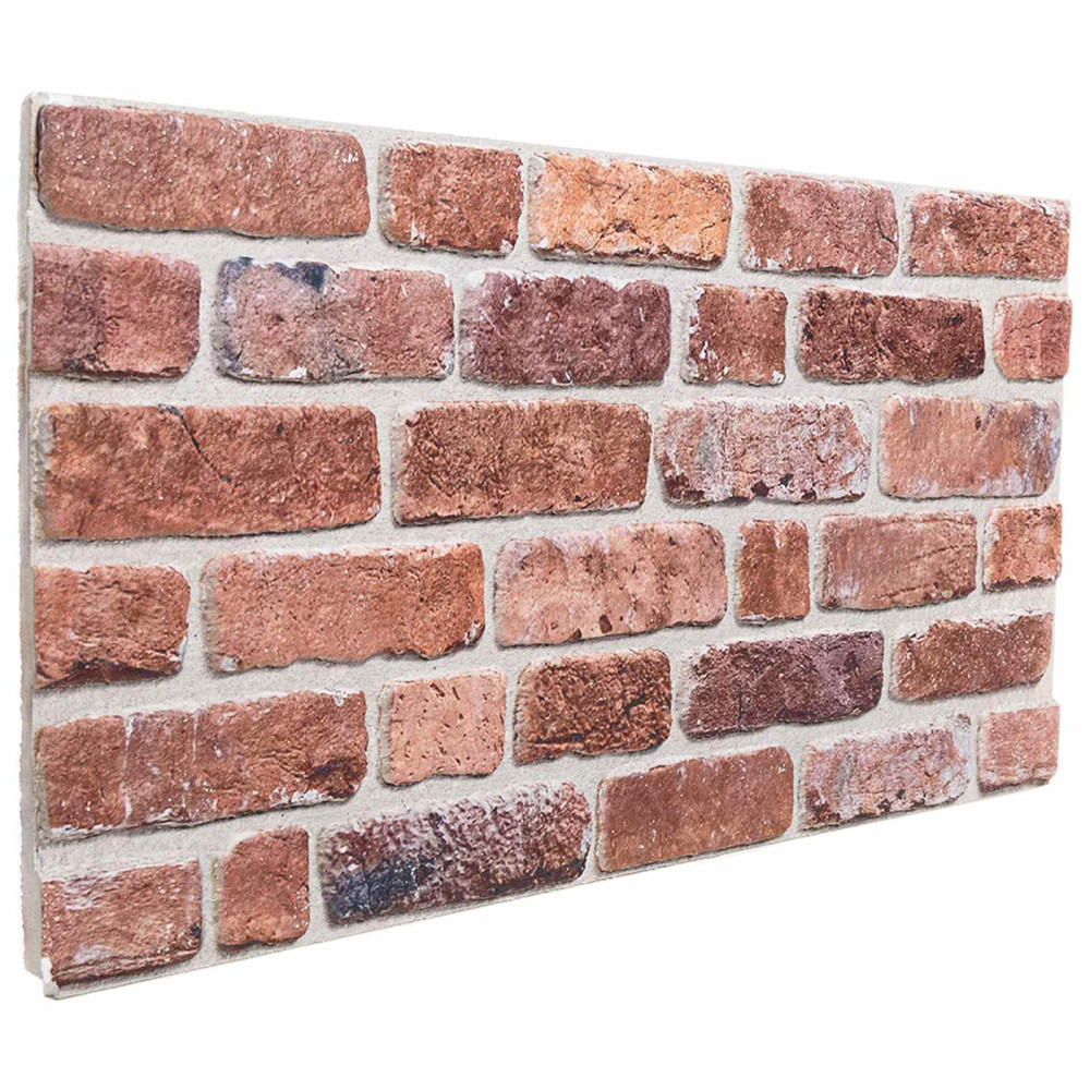 Produktbild för Väggpaneler 10 pcs Röd 100 x 50 cm EPS Skum