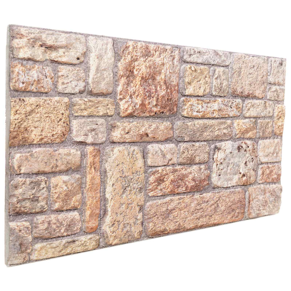 Produktbild för Väggpaneler 10 pcs Ljusbrun och Vit 100 x 50 cm EPS Skum