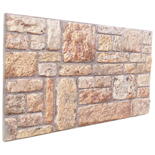 vidaXL Väggpaneler 10 pcs Ljusbrun och Vit 100 x 50 cm EPS Skum