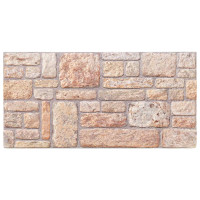 Produktbild för Väggpaneler 10 pcs Ljusbrun och Vit 100 x 50 cm EPS Skum