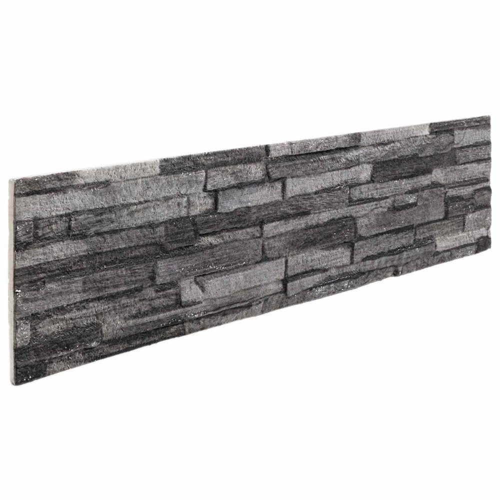 Produktbild för Väggpaneler 10 pcs Antracit 100 x 25 cm EPS Skum