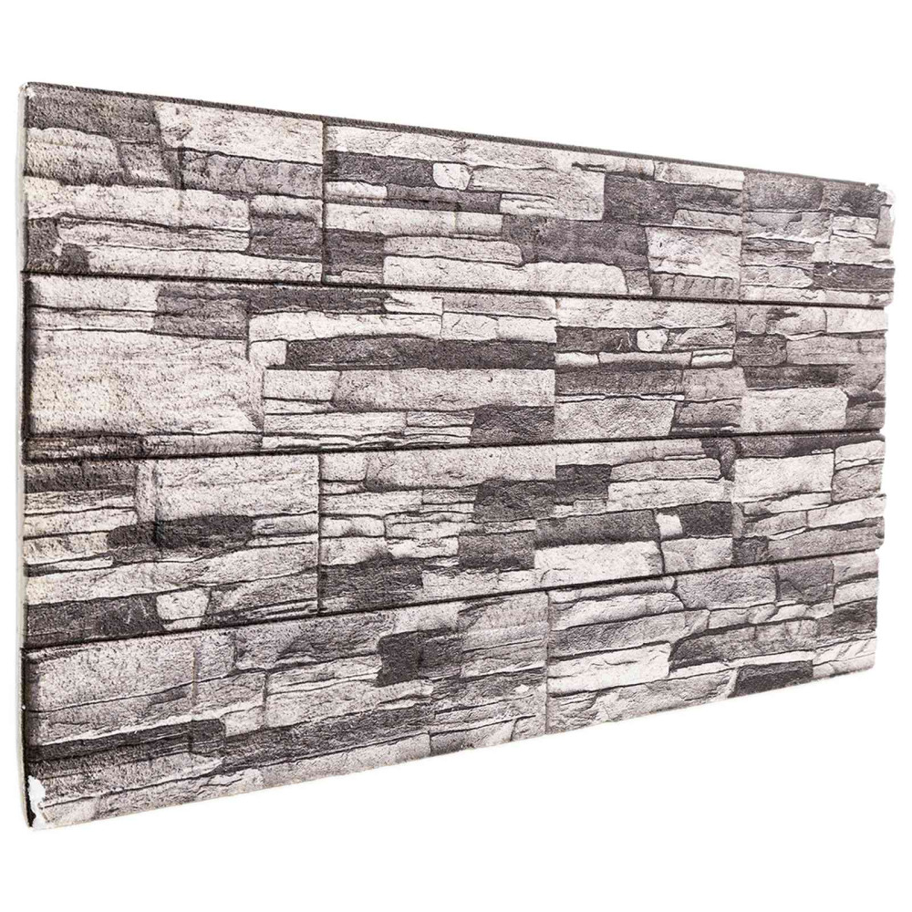 Produktbild för Väggpaneler 10 pcs Mörkgrå och Ljusgrå 100 x 50 cm EPS Skum