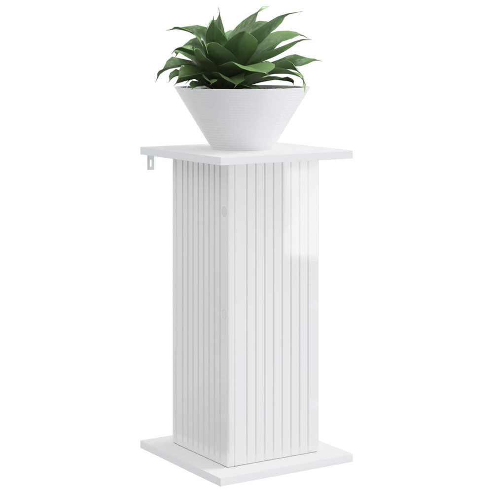 Produktbild för Växtställ Vit högglans 30,5 x 30 x 60,5 cm Konstruerat trä