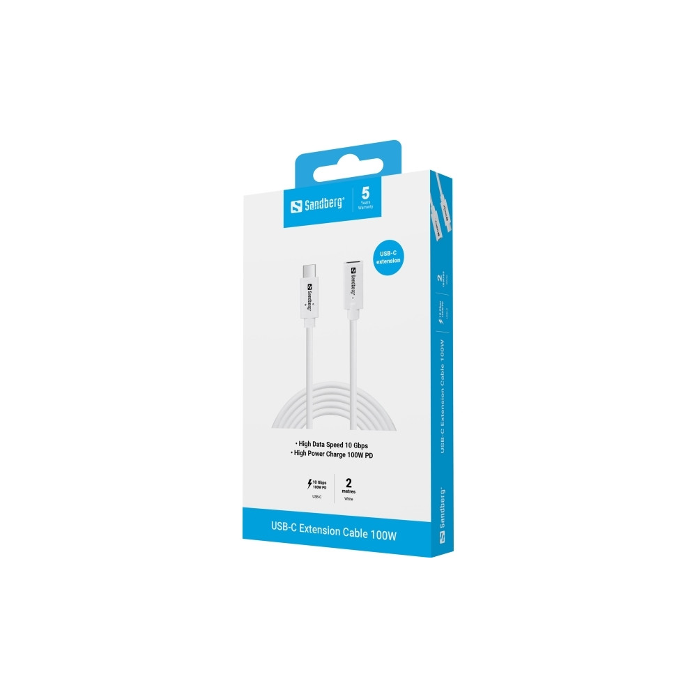 Produktbild för Sandberg - USB typ C-kabel - 24 pin USB-C till 24 pin USB-C - 2 m