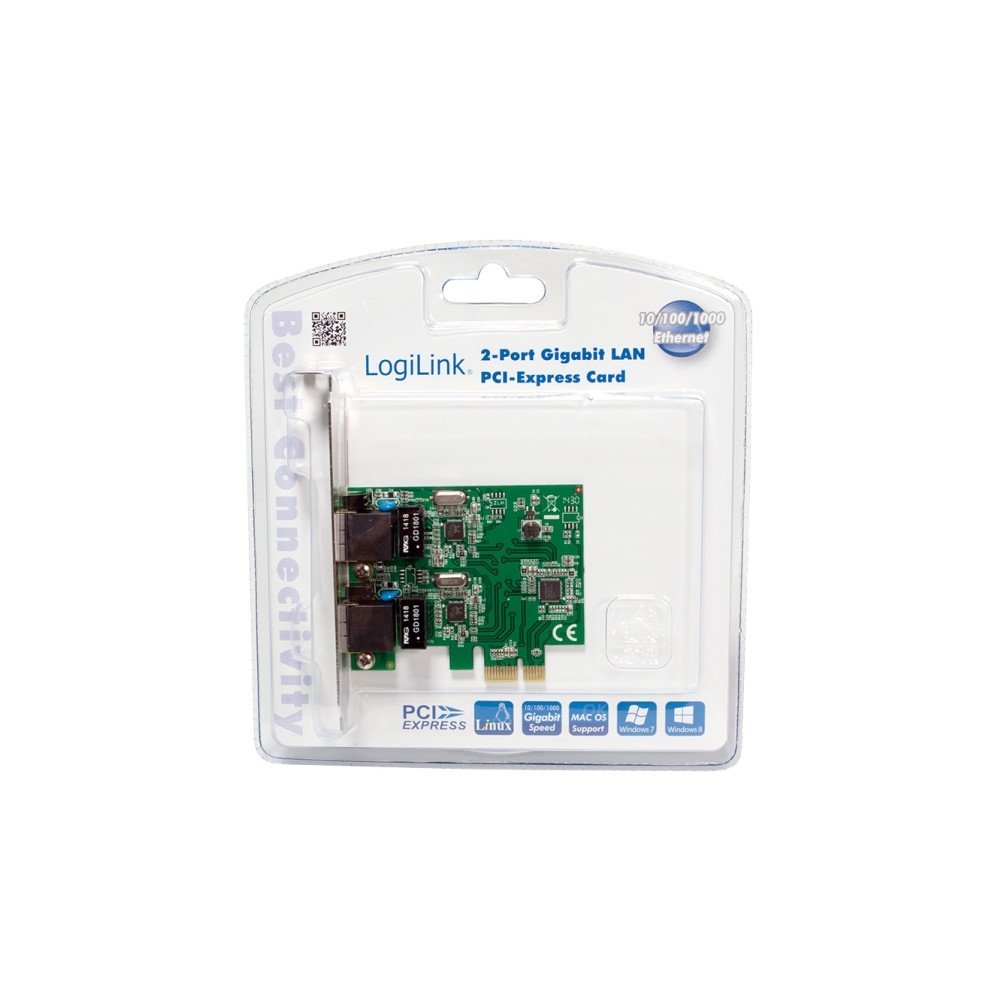Produktbild för LogiLink - nätverksadapter - PCIe 2.0 - Gigabit Ethernet x 2
