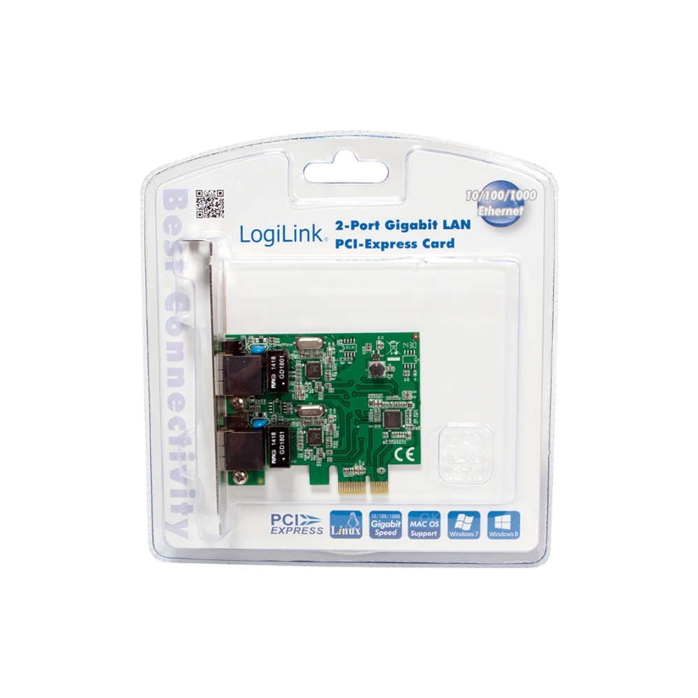 Produktbild för LogiLink - nätverksadapter - PCIe 2.0 - Gigabit Ethernet x 2