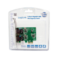 Produktbild för LogiLink - nätverksadapter - PCIe 2.0 - Gigabit Ethernet x 2