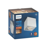 Produktbild för Philips myLiving - takspotlight - LED - 4.5 W - varmt ljus - 2200-2700 K - låda - vit