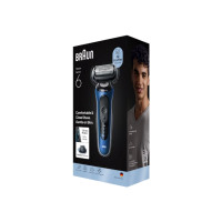 Produktbild för Braun 62-B1200s, Folierakapparat, Svart, Blå, Rostfritt stål...